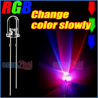 100PCS X 5mm RGB Red Green blue Rainbow LED Light slow