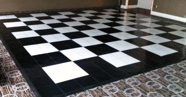 black and white dance floor