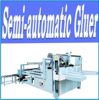 Semi auto carton box gluing machine