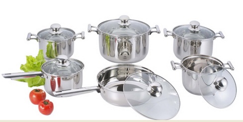 12 Pcs Stainless Steel Cookware Set