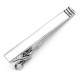 Black Banded Tip Silver Tie Clip - CLI-OB-52-TC