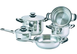 8Pcs Stainless steel cookware set SHXM1017BS