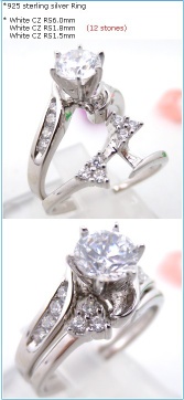 The latest fashion wholesale 925 sterling silver engagement wedding rings(R5346)