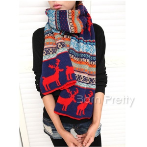 Popular Winter Thick Warm Scarf Shawl Cute Animal Pattern Long Wrap Scarf