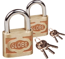 Globe brand brass padlcoks