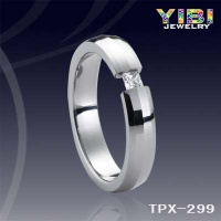 Channel inlaid gemstone tungsten carbide Womens Band Ring