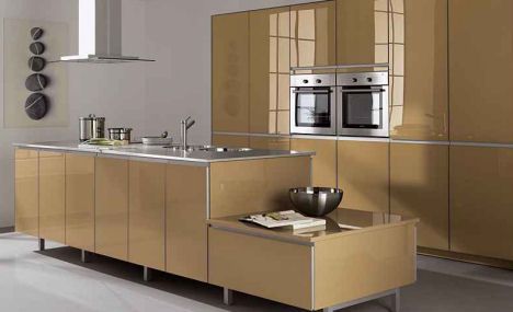 Lacquer kitchen cabinet