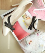 2012 korea cuspate toe bow spell color pumps