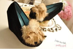 Japan style slimming beautifying legs function rabbit hair wedges