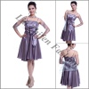 Fashion short satin bridesmaid dress K0042