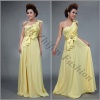 One strap long chiffon beading prom dress 88S037