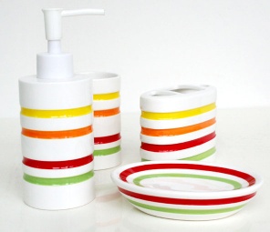 new design colorful grid bathroom set