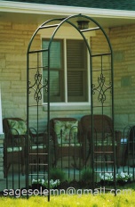 Metal garden arbor