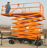 trailed scissor lift with telescopic platform