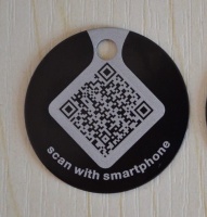 qr code aluminum pet tag / pet ID tag