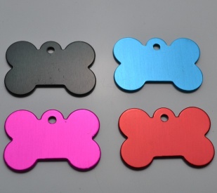 bone shape aluminum dog tag