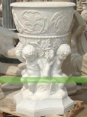 white marble planter