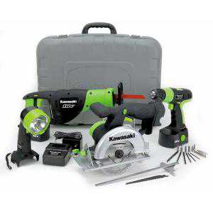 Kawasaki 18-Volt NiCad Cordless Power Tool Kit (4-Tool)