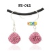 Fashion 8mm Crystal Ball Silver Drop Earrings