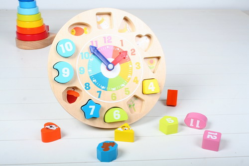 wooden puzzle clock