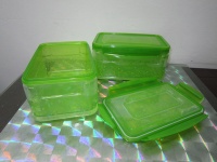 Plastic double wall food container keep cool