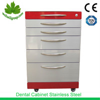 SSU-01 Stainless steel 5 drawers medical trolly