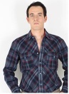 Bright blue check shirt