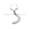 steel nose ring with flower