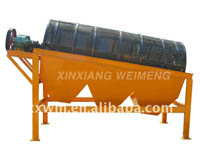 Mining trommel screen for separating waste