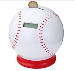 Baseball coin bank, coin counting bank, cin jar