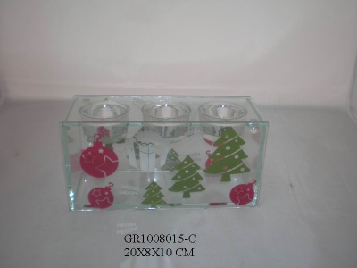 Glass candle holder