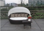 Part rattan sofa