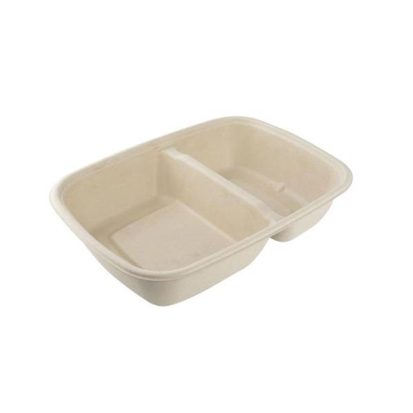 CR900-2 Compostable Natural Pulp & Bagasse Container | 2 Compartment!!salesprice